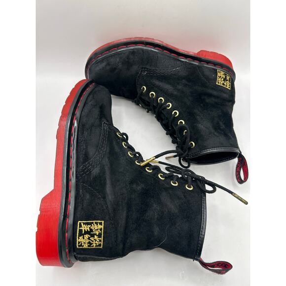 RARE Dr Martens 1460 CNY Chinese New Year suede Combat red sole boots US WM’S 7 - Picture 6 of 11